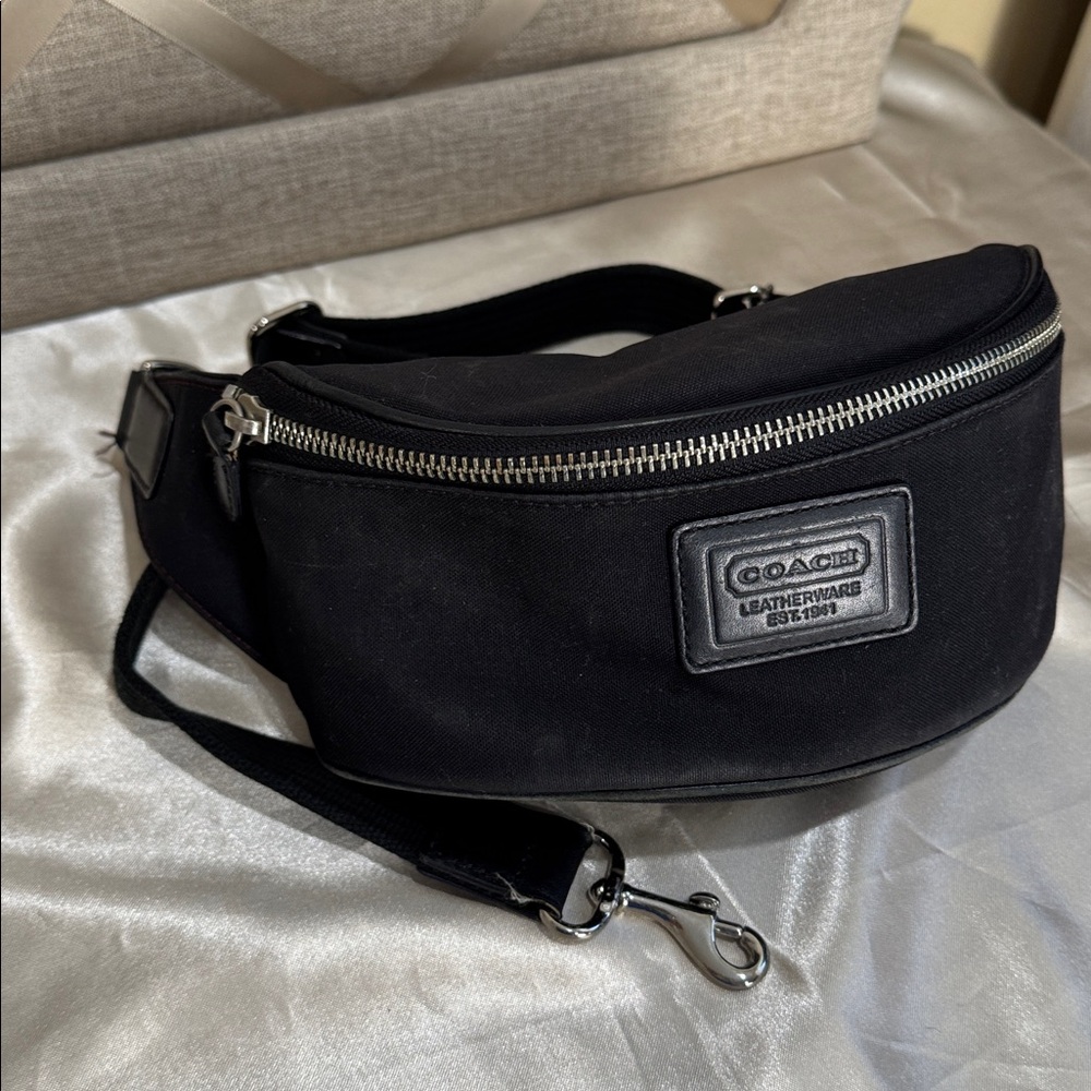Coach Black Belt Bag with Silver Hardware